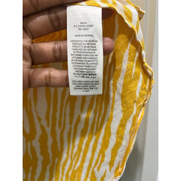 Boden Yellow Safari 100% Linen Button Down Shirt Sz 2P - Picture 4 of 8